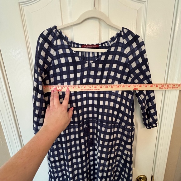 Comptoir Des Cottoniers Blue & White Checked w/ Slip Dress Women’s XS/S - Picture 7 of 7